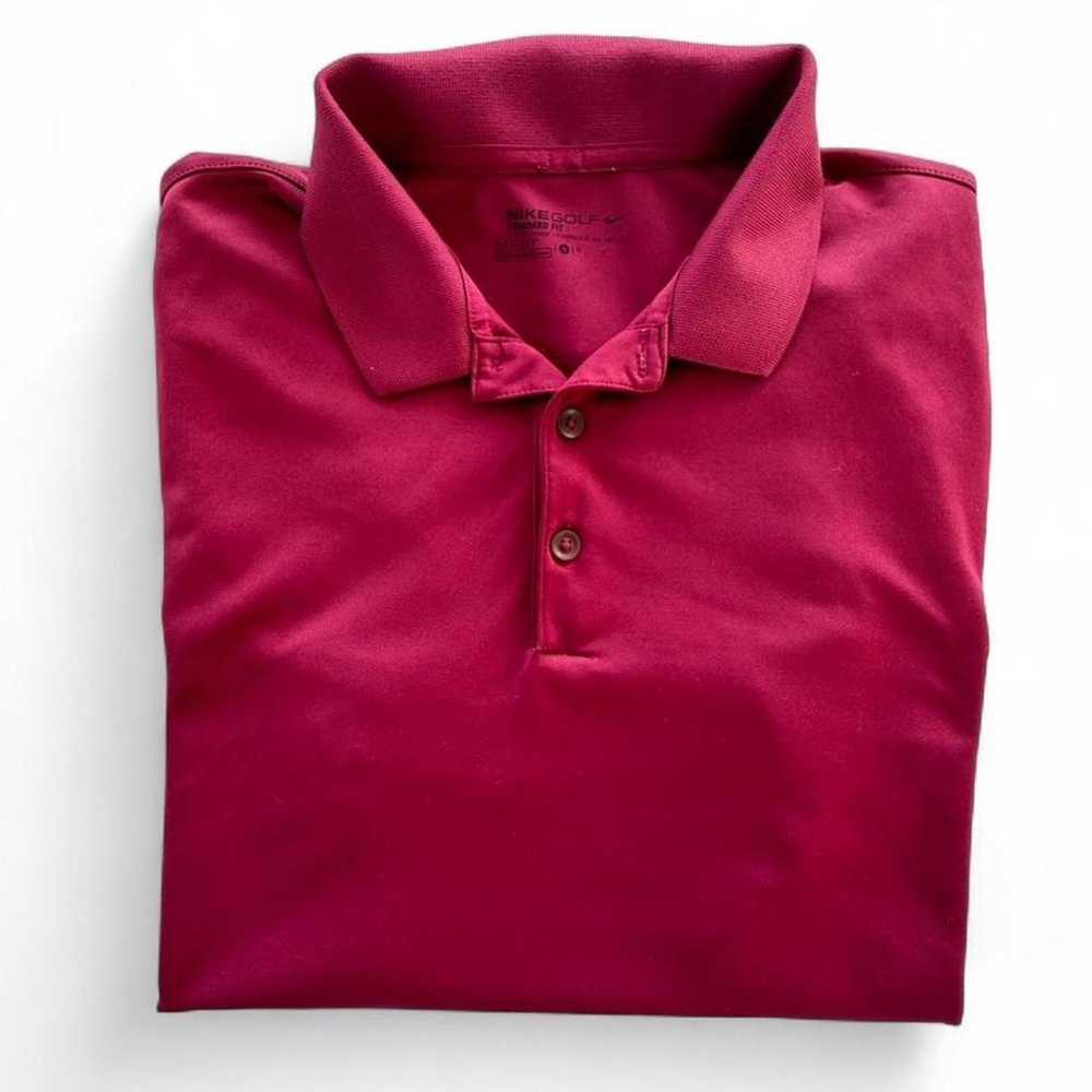 Nike Golf Dri-FIT Red Polo Shirt Swoosh Logo Performance Polo Men's Small